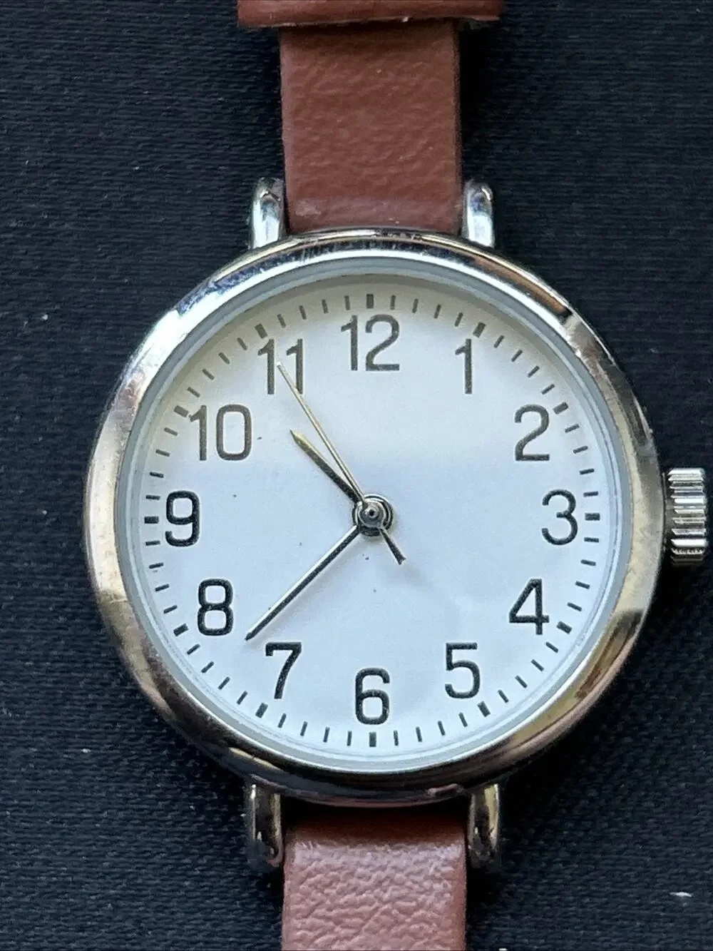 Silver Tone Brown Band Women’s Quartz Watch
